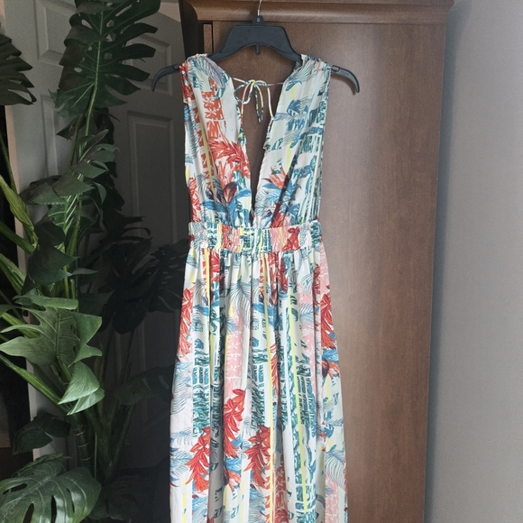America And Beyond Tropical Floral Maxi Summer Dress And Cover Up - Picture 3 of 4